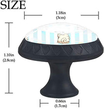 Pugdog Angel Blue White Stripes Pomelli per Porta Set di 4 Pomelli per Mobili Manopole per Cassetti Cucina Armadio Vetro