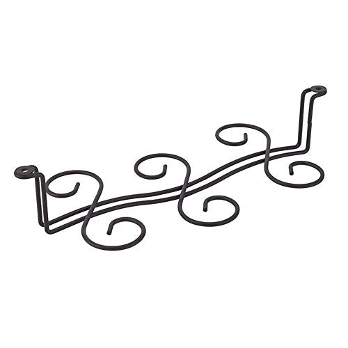 DIYARTS Calici per Portabottiglie Vino A 6 Fori Appesi sotto L'armadio Cremagliera in Ferro Battuto Appendiabiti per Vino in Vetro Contenitore di Scarico Scaffale per Bar Cucina Ristorante