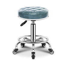 Sgabello Girevole A 360° con Ruote, Comodo Sgabello da Bar Lavoro, Ufficio, Bellezza, Altezza Regolabile 464 Cm - 61 Cm,Cyan