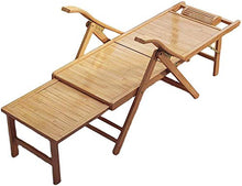 WUY all'aperto Sedie a Sdraio in Legno Terrazza Sedie a Sdraio Summer Beach Sedia con Schienale Regolabile Giardino Panca con poggiapiedi Retrattile bambù Natural Bamboo Bamboo Co