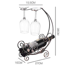 LHQ-HQ Supporto del Vino Vino Rack Indipendente del Vino del Metallo Bronzo Rack 1 Vino Ornamento Bicchieri Bottiglia / 2 Vino stoccaggio Calice Decorazione Stand di Esposizione casa