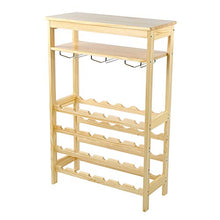10 Bicchieri Porta Bottiglie da Vino Portabottiglie in Legno, Portabottiglie da Vino a 6 Strati Scaffale per Vino in Bambù con 10 Portabicchieri
