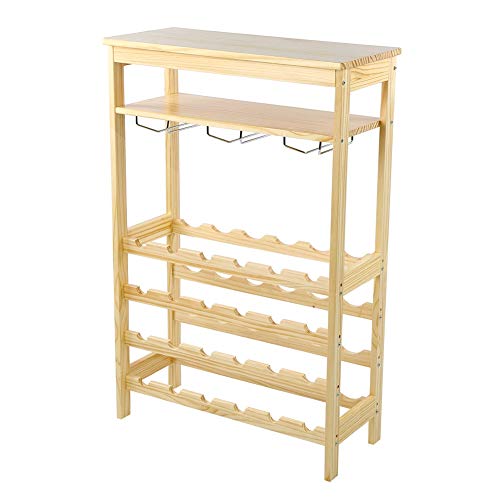 Cantinetta Portabottiglie di Vino in Bambù, Scaffale Porta Bottiglie 6 Ripiani, Portabottiglie da 24 Bottiglie per Vino, Acqua, Spumante, Champagne, 100 x 66 x 29 cm