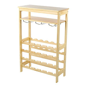 Cantinetta Portabottiglie di Vino in Bambù, Scaffale Porta Bottiglie 6 Ripiani, Portabottiglie da 24 Bottiglie per Vino, Acqua, Spumante, Champagne, 100 x 66 x 29 cm