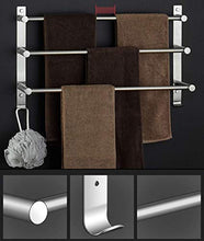 WLVG Portasciugamani a Parete Portasciugamani Portasciugamani SUS304 Bagno in Acciaio Inox Portasciugamani a Tre Barre con Gancio Cucina Portasciugamani 80 cm