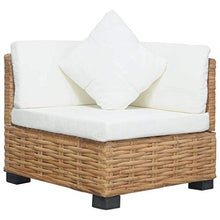 Festnight Divano da Giardino Esterno in Rattan Naturale con Cuscini Divano Angoalre Poltrona Giardino Rattan 66 x 69 x 62 cm Marrone