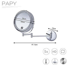 WM 8,5 pollici led illuminato specchio da bagno pieghevole bellezza montato telescopico specchio da bagno Magnifier, ingrandimento 5x parete specchio da barba, specchio da barba 10,27