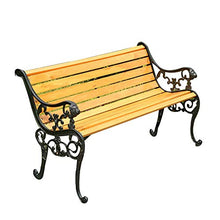 GaoF Mobili da Giardino Panchina da Giardino a 3 posti con panchina da Giardino, Seduta a doghe Resistente alle intemperie con Schienale e braccioli, panchina in Legno massello con Struttura in