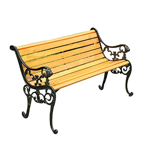 GaoF Mobili da Giardino Panchina da Giardino a 3 posti con panchina da Giardino, Seduta a doghe Resistente alle intemperie con Schienale e braccioli, panchina in Legno massello con Struttura in