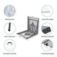 Tavolo Trasportabile, Tavolo Portatile Pieghevole, 122 x 61 cm, Bianco, Pieghevole a metà, Materiale: HDPE, Carico massimo: 100 kg