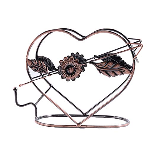 Zjcpow Portavini Casa da tavolino della Decorazione Wine Rack a Forma di Cuore Una Bottiglia E Supporto di Vetro per Magazzino