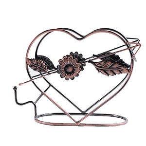 Zjcpow Portavini Casa da tavolino della Decorazione Wine Rack a Forma di Cuore Una Bottiglia E Supporto di Vetro per Magazzino