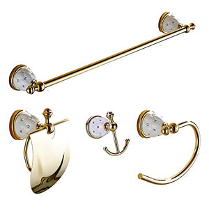 KTMK Bagno Dorato con Kit da Bagno di Diamante Portasciugamani Portasciugamani Portarotolo Portasciugamani Anello Portasciugamani E Kit Gancio Appendiabiti, D