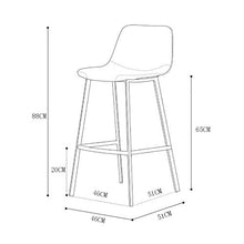 Sedia da Pranzo Sgabelli Alti Sgabelli da Bar Sedie da Bar per Colazione con schienali e Gambe in Metallo Nero Opaco, sgabelli da Bar Alti da Cucina, 1 pz
