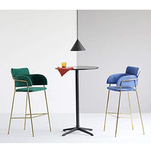 LIYONG Bar Sedia, Struttura del Metallo Comfort Cuscino con Schienale e poggiapiedi seggiolone (Color : Blue)