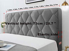 WEDSFC Copri Testata Letto Matrimoniale,Matrimoniale/Singolo Copertura testiera Letto Elasticizzato in Velluto Protettiva Copritestiera Antipolvere Fodera per testiera del Letto,Light Gray,160cm