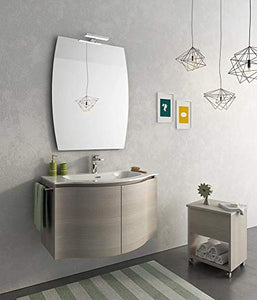 Mobile da bagno Misura: L.85 P.52/35 cm Finitura: Tranche? Chiaro Top: Top Lavabo In Ocritech Con Vasca Integrata - 100% made in Italy
