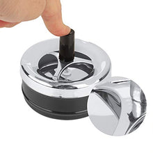 Leinggg Posacenere - Posacenere da Fumo for Interni da Esterno Posacenere in Metallo Cablaggio Rotondo Push Down (Nero L)