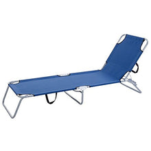 VERDELOOK Olbia Lettino Pieghevole Senza tettuccio, Blu, Classico Lettino da Mare o per l'arredo del Giardino