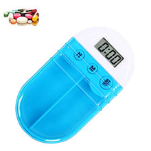 Oyria - Scatola portapillole elettronica digitale portatile con timer/smart promemoria, allarme, dispenser per pillole con 2 scomparti