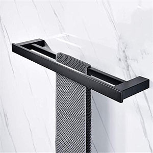 Portasciugamani Doppio Nero portasciugamani in Acciaio Inox 304 portasciugamani da Parete Porta Asciugamani Moderno (Dimensioni: 60cm)