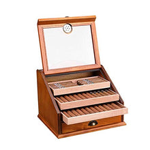 Armadio per Sigari Scatola per Sigari in Legno Massello per Sigari Humidor Melanzane Set per Fumatori Portasigarette Morbido Legno di Cedro Stoccaggio Multi-Zona Grande capacità di 100