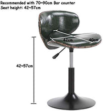 Yxsd Bar Stool cuoio 360 ° girevole Sgabelli sedia Pianale da cucina Colazione Altezza regolabile PU sedile posteriore Sgabelli sedie for esterni in similpelle / acciaio cromato poggiapiedi Café base