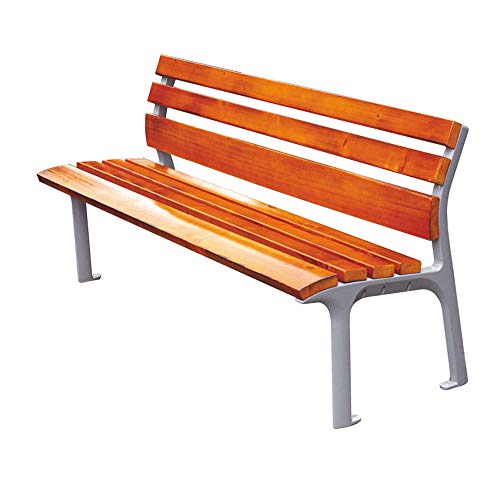 Panca da Giardino Con Terrazza Panchina da Esterno,Panchina Con Schienale,Struttura In Fusione di Alluminio E Sedili In Legno Massello Anticorrosivo,Per Portico / Prato Poltrona da Balcone