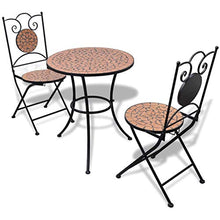 vidaXL Tavolo da Giardino con Mosaico 60 cm con 2 sedie Colore Terracotta