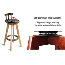 Sedie Da Bar In Legno Massello Semplici Sgabelli Da Bar Rotanti A 360 °, Per La Colazione Domestica, Cucina Da Pranzo, Sgabelli Alti, Con Cuscini Rotondi In PU (5 Colori, 74 Cm)(Color:rosso)