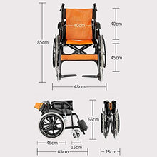 Carrozzina Leggera Carrozzina Semovente Manuale per Adulti con Cuscino E Borsa da Viaggio, Portatile E Pieghevole, Sedile A 40 Cm