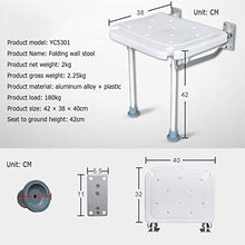 JXING Sgabello da Bagno, Sedile da Doccia a Parete, Sedile da Doccia Pieghevole con Gambe Sgabello da Bagno Panca da Bagno a Muro, Bianco