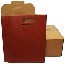 5 scatole per 3 bottiglie vino verticali modello bordolese, borgognotta robuste strenne natalizie cartone accoppiato e maniglia esterna cm.27x9x38,5h bordeaux