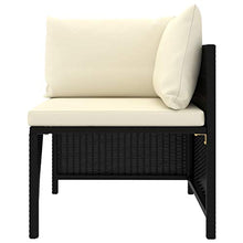 Tidyard Set 7 pz Divani Modulari Angolari da Giardino in Polyrattan Nero con Penisola e Cuscini,Set Divani da Esterno in Rattan,Divano Angoalre ad Angolo,Divano Modulare,Divano con Penisola