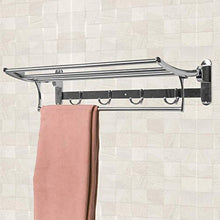 Asciugamano per bagno | Ganci, ripiano pieghevole e stendino | Acciaio inossidabile resistente alla ruggine | Immagazzinaggio del bagno fissato al muro | M&W