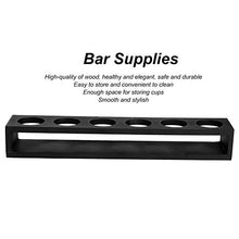 Black Wooden Wood Wood Glass Scack Supporti Supporto per Home Bar Restaurant Restaurant Uso Nero Dritto 6 Buche