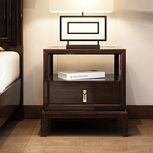 Comodino Cinese Tabella di Legno Comodino Comodino Camera da Letto con cassetto Comodino con Open Storage Shelf Arredamento Moderno (Colore : Marrone, Dimensione : 53X41X51CM)