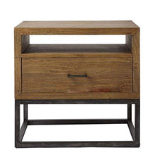 Comodino Vintage in Legno massello di Pino con cassettiera Camera da Letto con cassetti Armadio Semplice in Ferro battuto FANJIANI