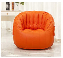 HongTeng Divani in Pelle Divano Pigro Tatami Fagiolo Borsa Camera Balcone pisolino Comodo Divano Piccolo Computer Lounge con poggiapiedi 80 × 80 cm (Color : Orange)