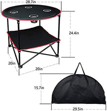CASTOR Tavolo da Picnic all'aperto Tavolo da Campeggio Pieghevole Tavolo da Picnic all'aperto con 4 portabicchieri e Borsa da Trasporto per Picnic, Barbecue, Viaggi, Pesca, Spiaggia BBQ Party Table