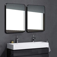 WLABCD Specchio, Bagno, a Parete, Specchio per il Trucco, Spogliatoio, Nero Metallo con Cornice con Cornice da Camera da Letto Trucco/Vanità con 3 Ganci Appesi,70X90Cm.
