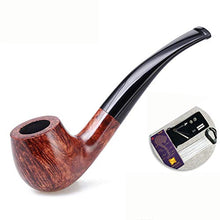 Pipa per tabacco, pipa in legno massello di radica fatta a mano vintage, intaglio per tubo curvo con filtro da uomo, A5,12,3 cm