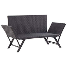 Festnight Panchina da Giardino in Polyrattan con Cuscini Patio Parco Balcone per Esterno Panca da Esterni 176 cm Nera