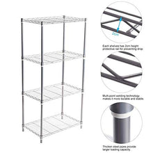 CHHD Scaffali in Piedi, Scaffale a 4 Ripiani Scaffale in Metallo per carichi Pesanti Scaffale a Filo Scaffale Organizer per Cucina di casa Bagno, 56 x 35 x 120 cm