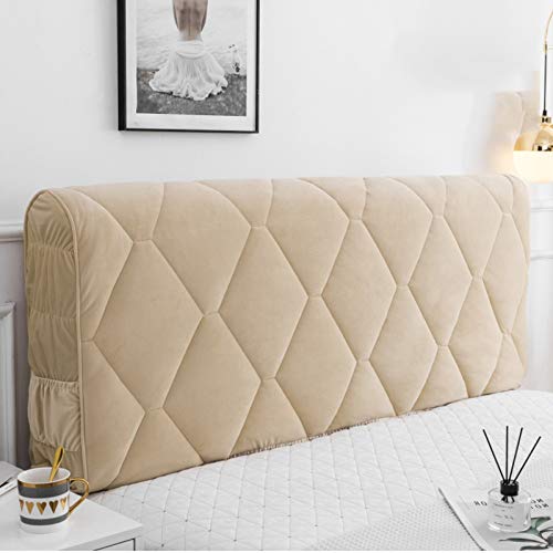 Copri Testata Letto Protezione All-inclusive In Copertura Antipolvere Decorazione Per Camera Da Letto Antigraffio Cover In Cotone Stile Europeo Soft Cover Lavabile,Champagne-180 * 65cm