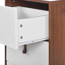Beliani Cassettiera Legno Scuro Gambe in Metallo Bianco Portaoggetti 91 x 49 cm Nueva