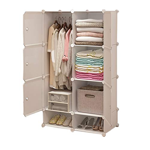 Locker Armadio Armadio Affitto Casa Hanging Rimovibili di Plastica Scarpe Bit Scaffali Divide-Grid Abbigliamento Camera Dormitorio 75X47X129CM MUMUJIN