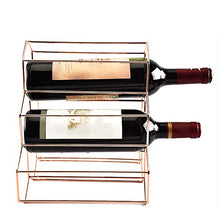 Vertex 6 Griglia per Bottiglie di Vino, Acciaio Inox Rame Placcato Autoportante Display Mensola, Esagonale Impilabile Armadietto Stand Cucina BAR Casa Craft Decorazioni - Oro Rosa