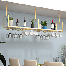 Portabottiglie da Soffitto, Portabottiglie da Appendere, Mensola a Soffitto in Ferro Monostrato in Legno Massello, Per Bar/Ristoranti/Cucine Portaoggetti E Ripiani (Dimensioni: 120 * 30 * 60 Cm)