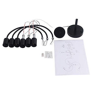 OYIPRO Moderno Lampadario Nero Regolabile Lampada a sospensione 6 E27 per Soggiorno Camera da letto Cucina